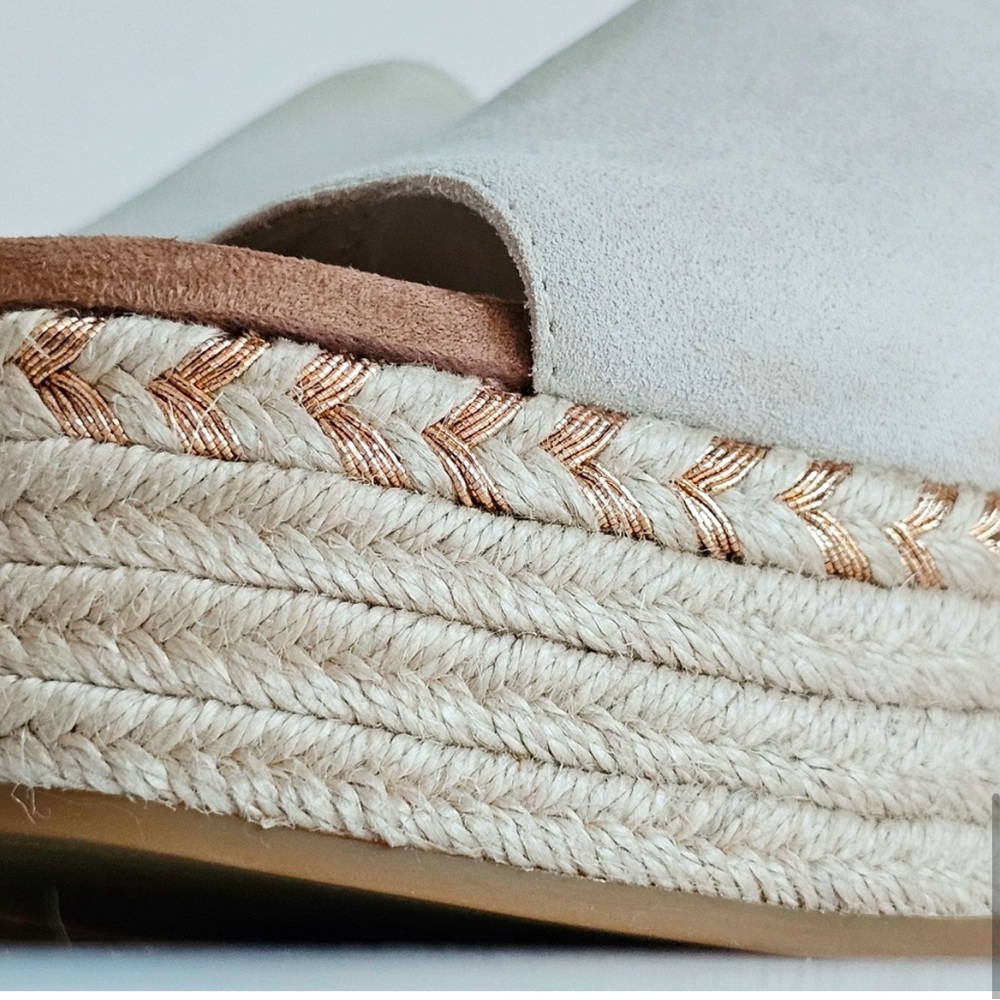New Nwot TOMS Genuine Leather Women's Laila Espadrille Platform Mule Slide 10 - Picture 7 of 13